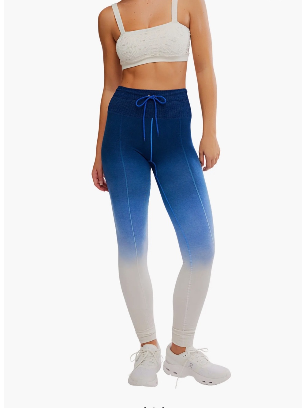 NWT-Free People Take Flight Legging deep blue faded combo